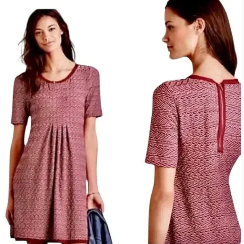 Maeve by Anthropologie Red Patterned Fit and Flair Dress Size Extra Small (XS)